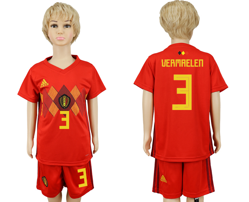 2018 maillot pour enfants BELGIUM CHIRLDREN #3 VERMAELEN